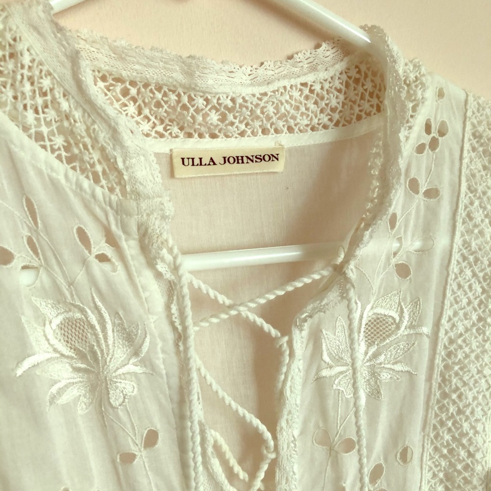 Ulla Johnson White Lace Cotton Dress